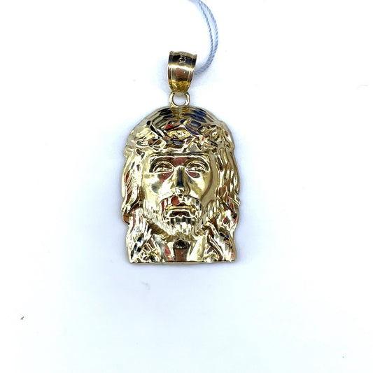 10k Yellow Gold 3D Jesus Pendant 3.45g0