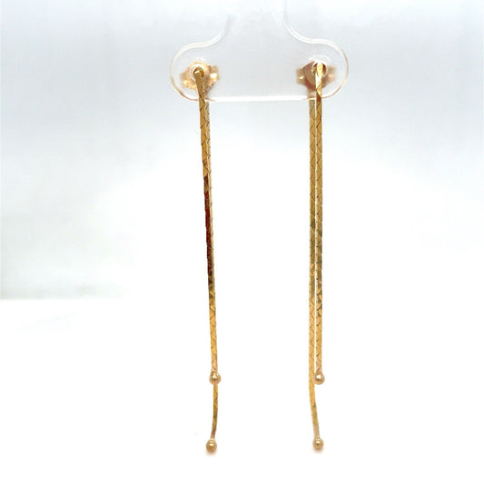 14k Yellow Gold Hanging Chain Earrings 1.77g0