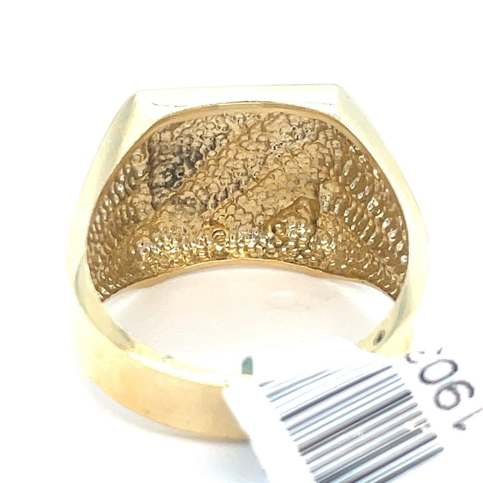 14k Two Tone Gold Men’s Angle Stripe Ring 7.60g Size 9.53