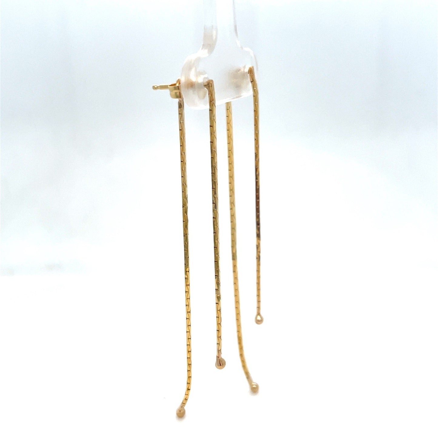 14k Yellow Gold Hanging Chain Earrings 1.77g1