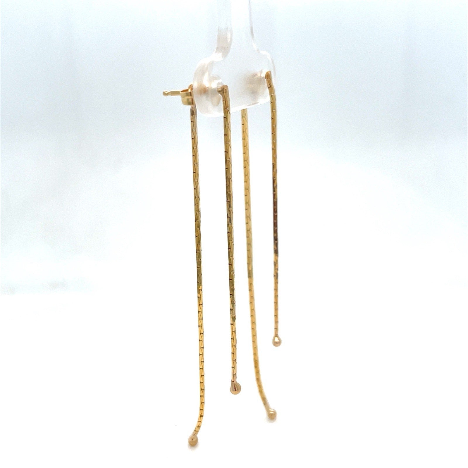 14k Yellow Gold Hanging Chain Earrings 1.77g1