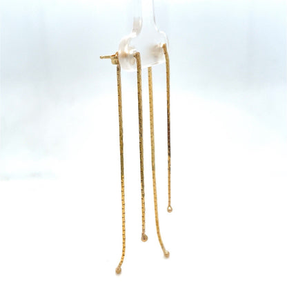 14k Yellow Gold Hanging Chain Earrings 1.77g1