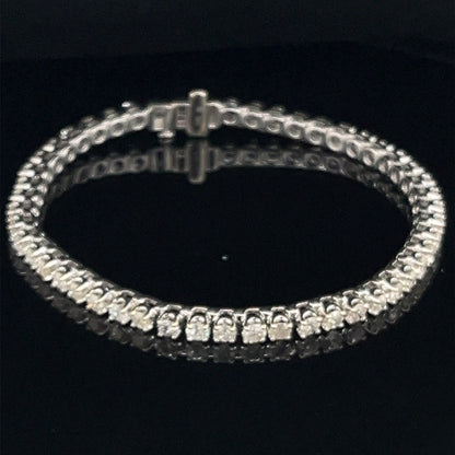 14 Karat white gold tennis bracelet 4.75 CTW round brilliant diamonds0