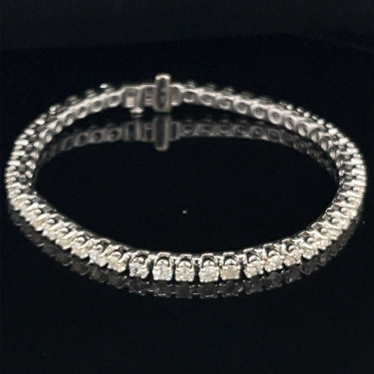 14 Karat white gold tennis bracelet 4.75 CTW round brilliant diamonds0