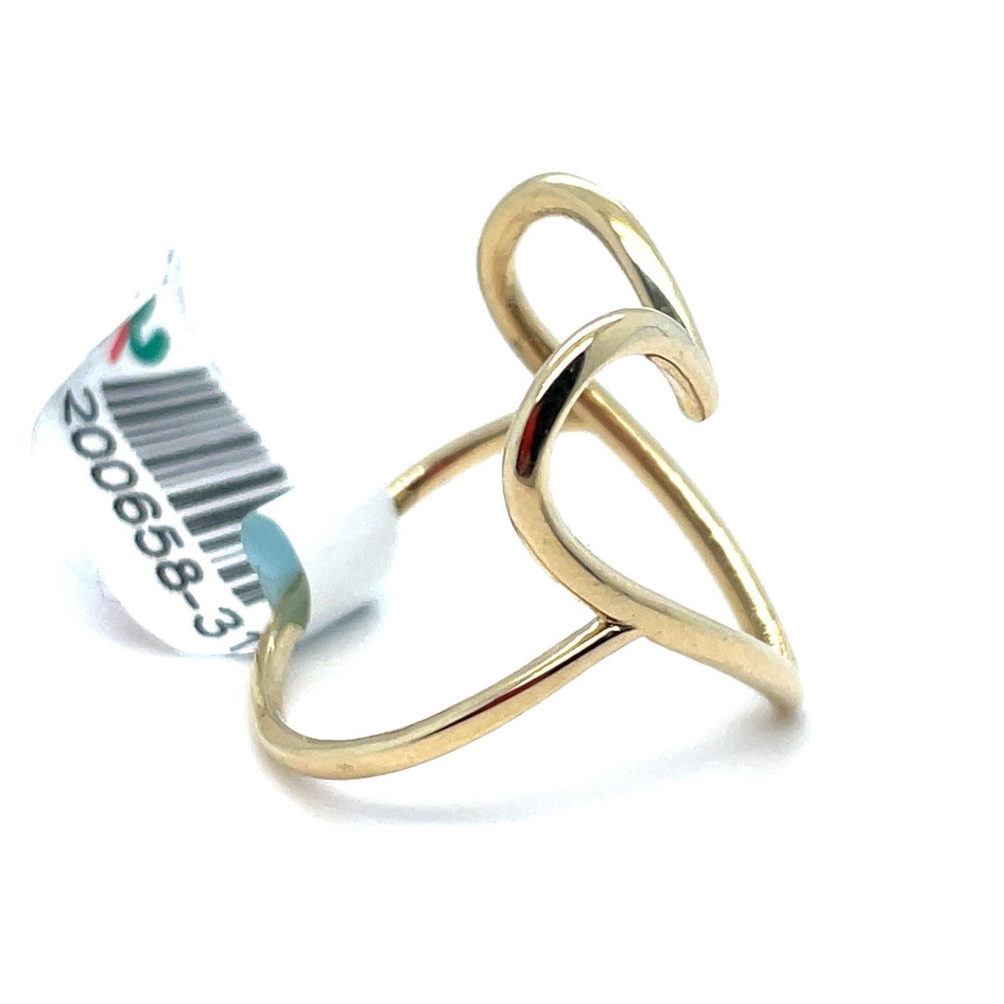 14k Yellow Gold Women’s Hollow Heart Ring 2.46g Size 71