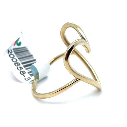 14k Yellow Gold Women’s Hollow Heart Ring 2.46g Size 71
