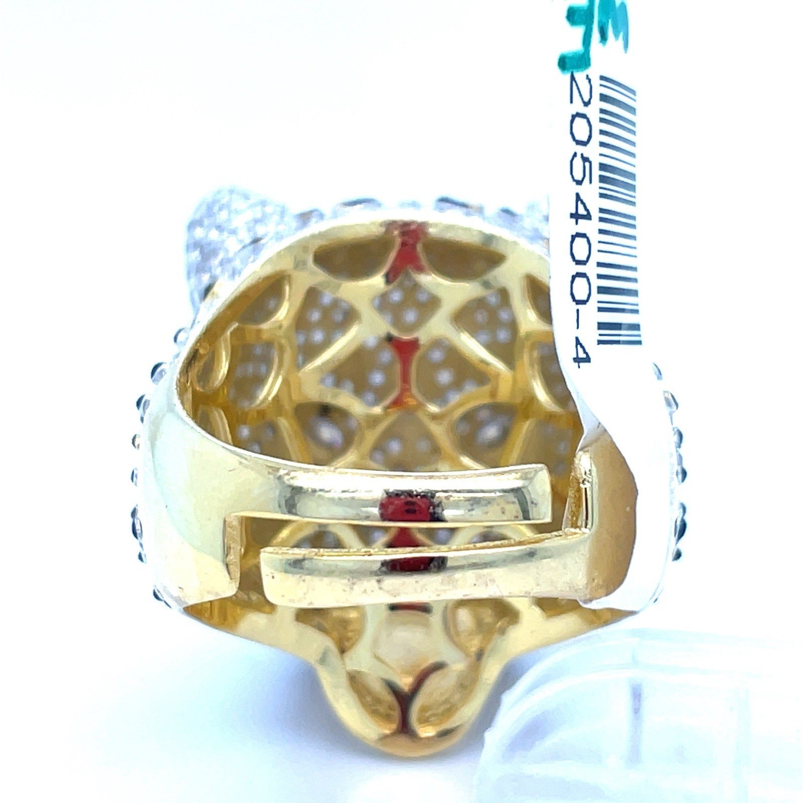 925 Sterling Silver CZ Jaguar Ring 22.00g Size 103