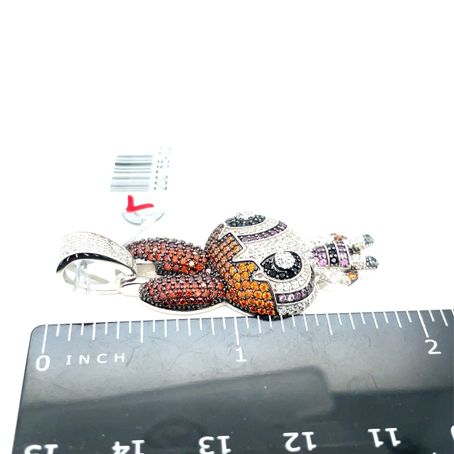 925 Sterling Silver CZ Power Puff Girls Blossom Character Pendant 9.20g 2