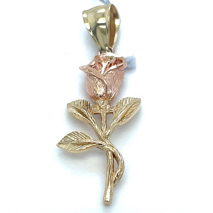 14k Two Tone Gold Women’s Rose Pendant 2.50g1