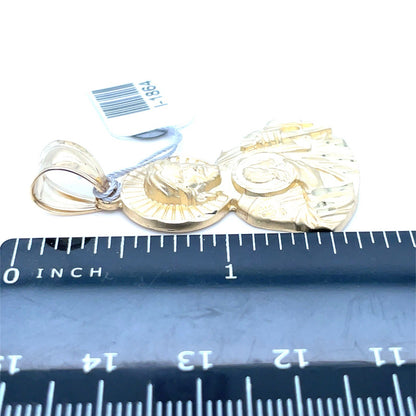 14k Yellow Gold Satin Jesus Pendant 6.64g3