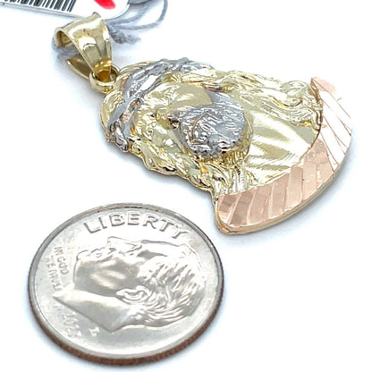 10k Tri Color Gold Jesus Pendant 3.40g1