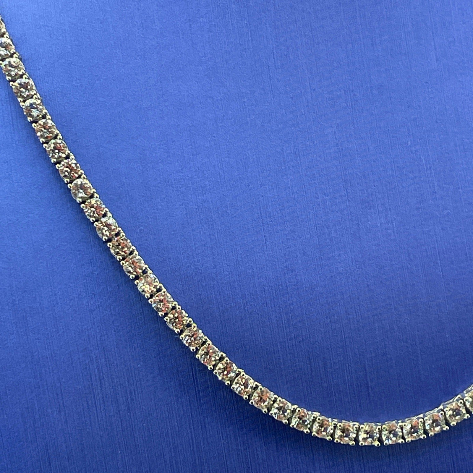 925 Sterling Silver Women’s CZ 16/18” Tennis Necklace 17.30g 2