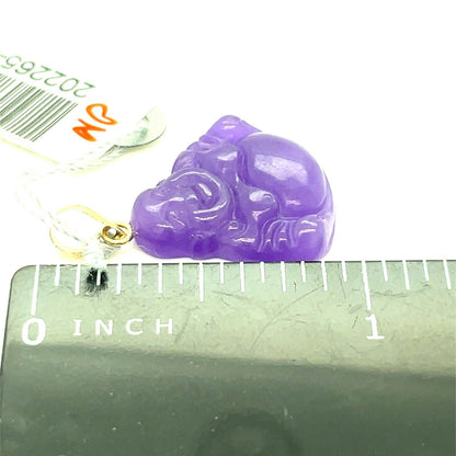14k Yellow Gold Purple Buddha Pendant 2.10g3