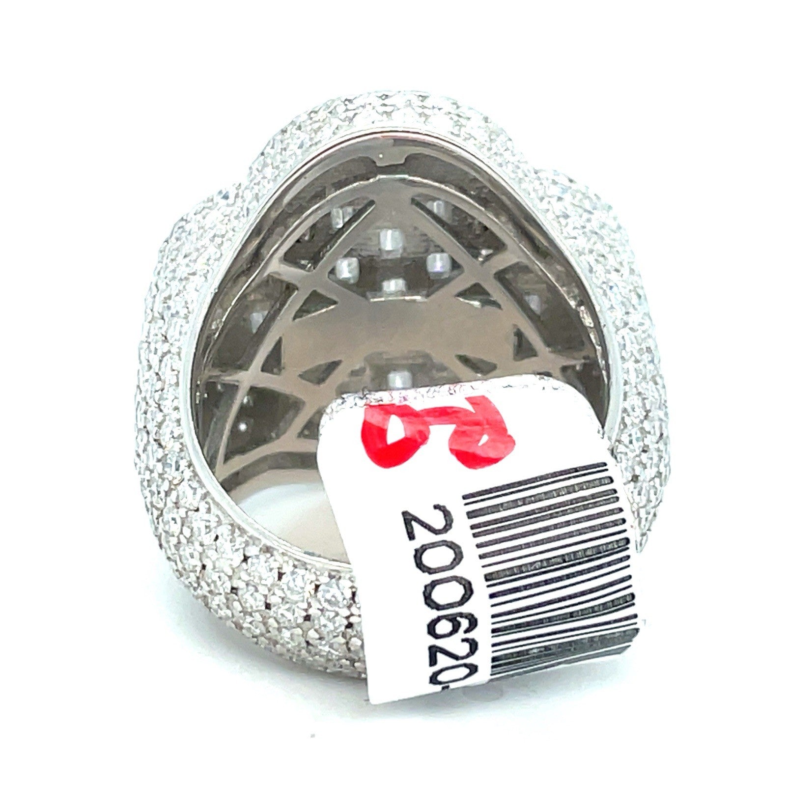 925 Sterling Silver Moissanite Inset Clover Ring 16.20g Size 9 2