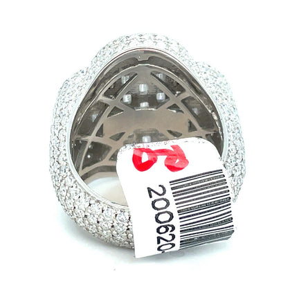 925 Sterling Silver Moissanite Inset Clover Ring 16.20g Size 9 2