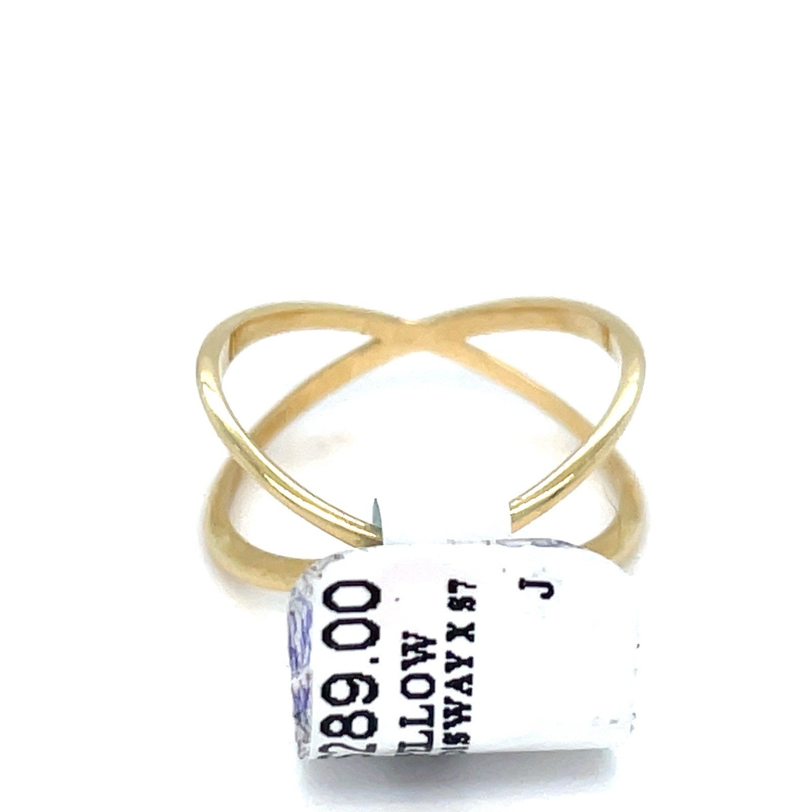 14K Yellow Gold Women’s Open Crossway X Ring 1.70g Size 72