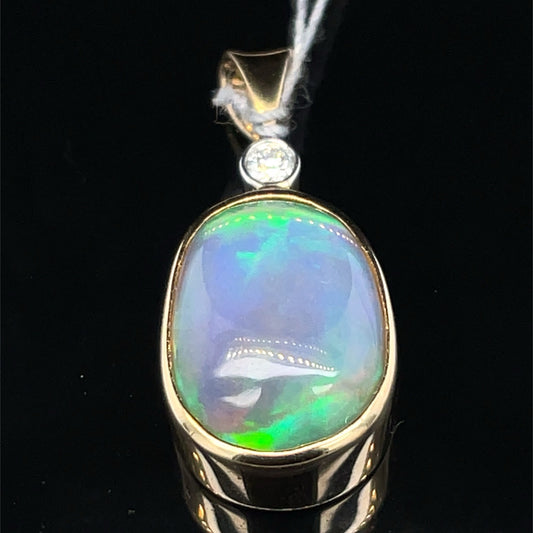 14k Yellow Gold Women’s Opal Pendant 4.50g 0
