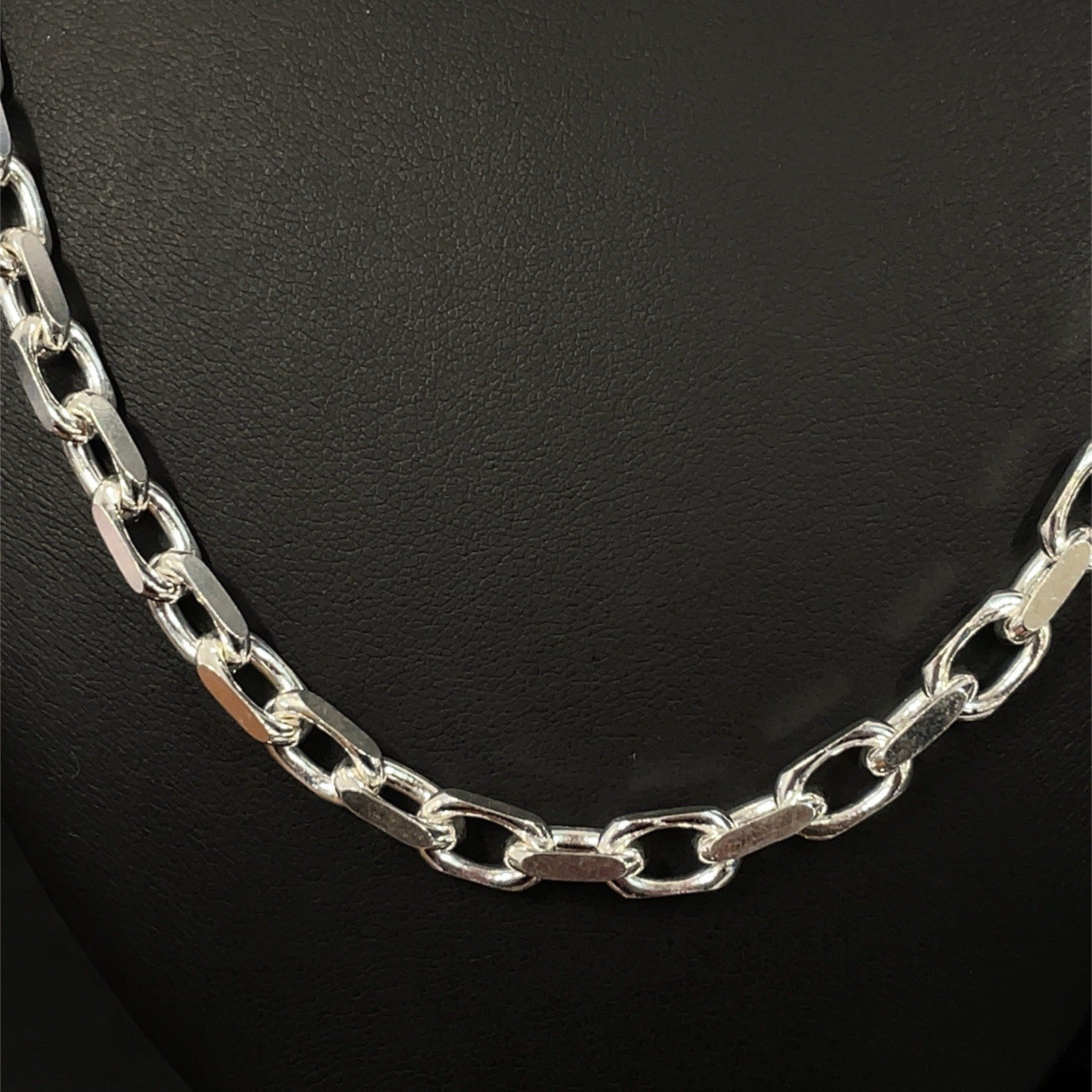 925 Sterling Silver 24” Anchor Link Style Men’s Necklace 51.00g 5.5mm0