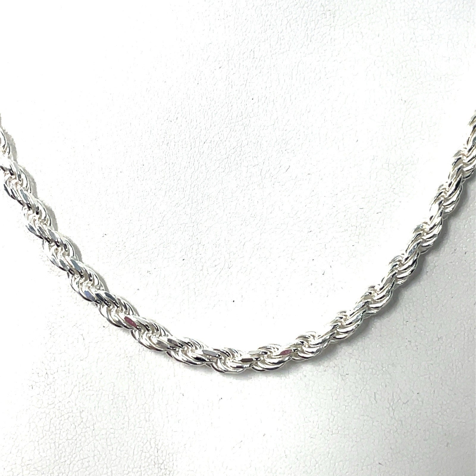 925 Sterling Silver 18” Rope Necklace 34.00g 4.5mm1