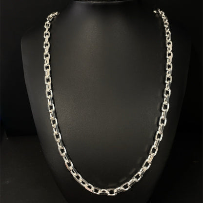 925 Sterling Silver 24” Anchor Link Style Men’s Necklace 51.00g 5.5mm2