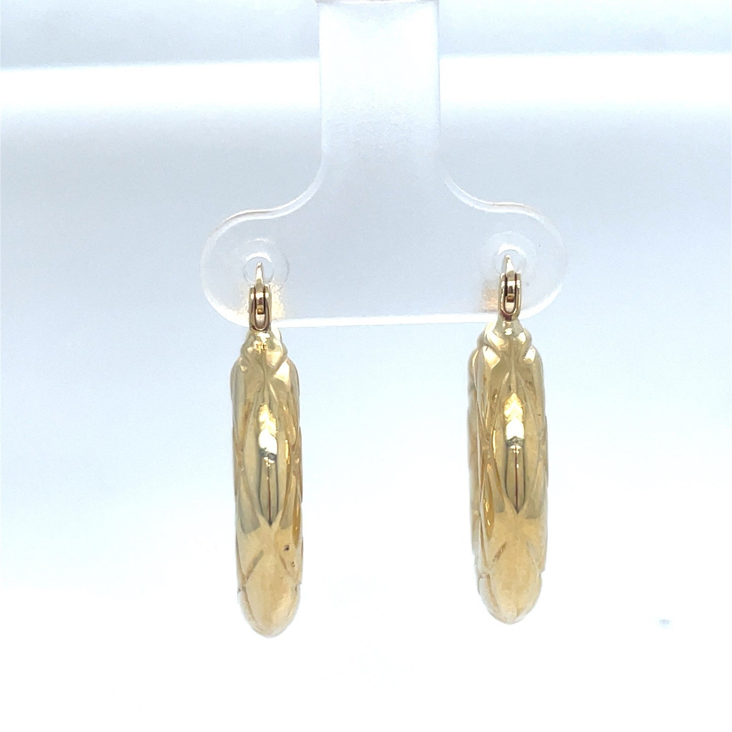 14k Yellow Gold thick Hoop Earrings 3.40g 4.4x221