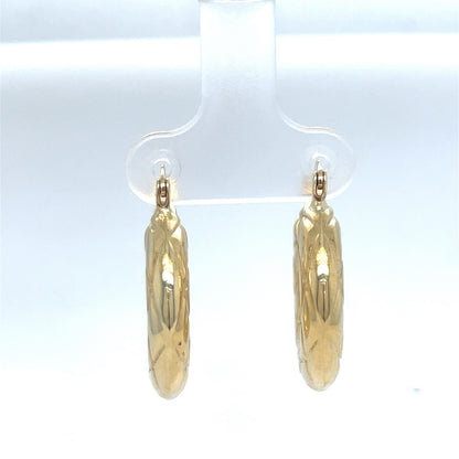 14k Yellow Gold thick Hoop Earrings 3.40g 4.4x221
