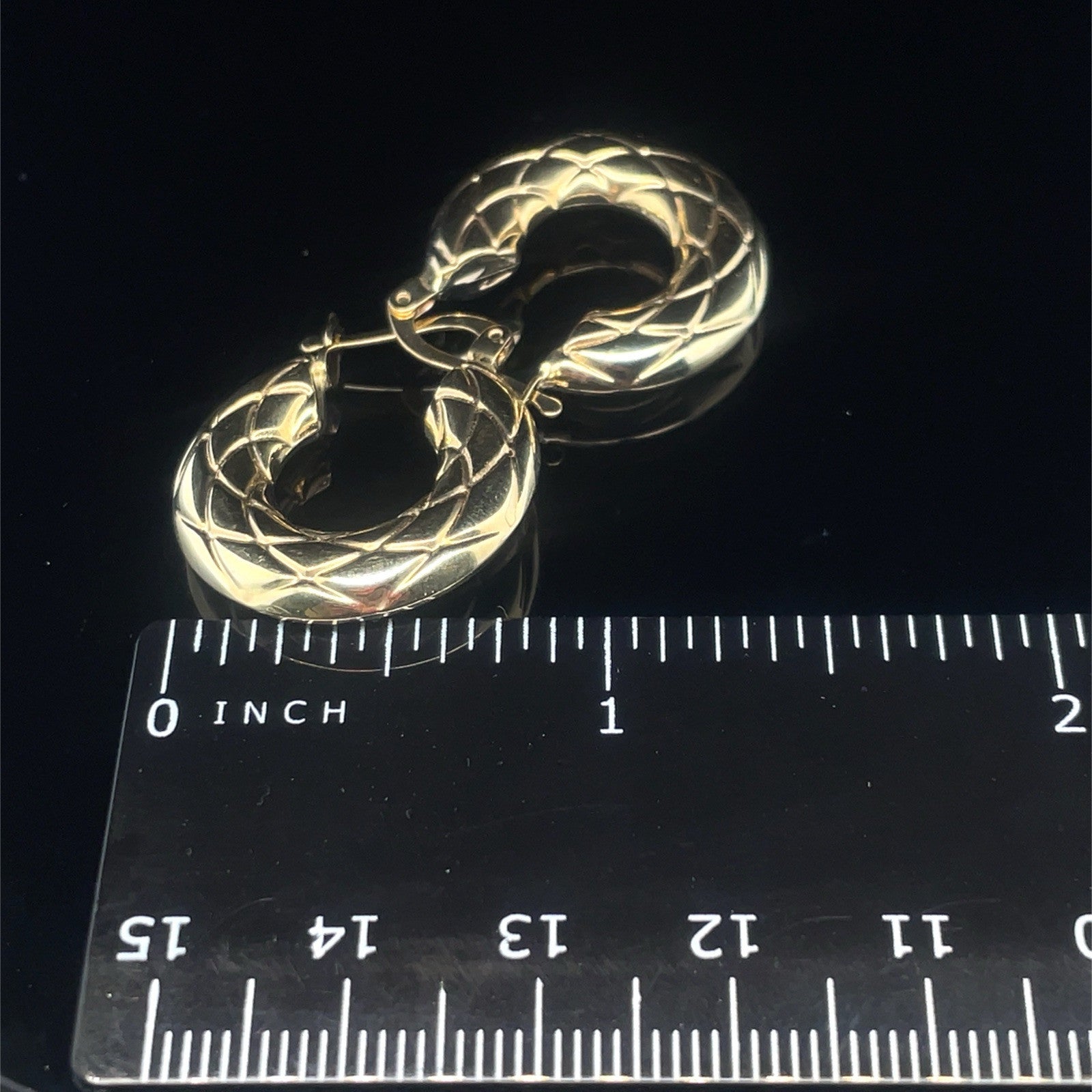 14k Yellow Gold thick Hoop Earrings 3.40g 4.4x222