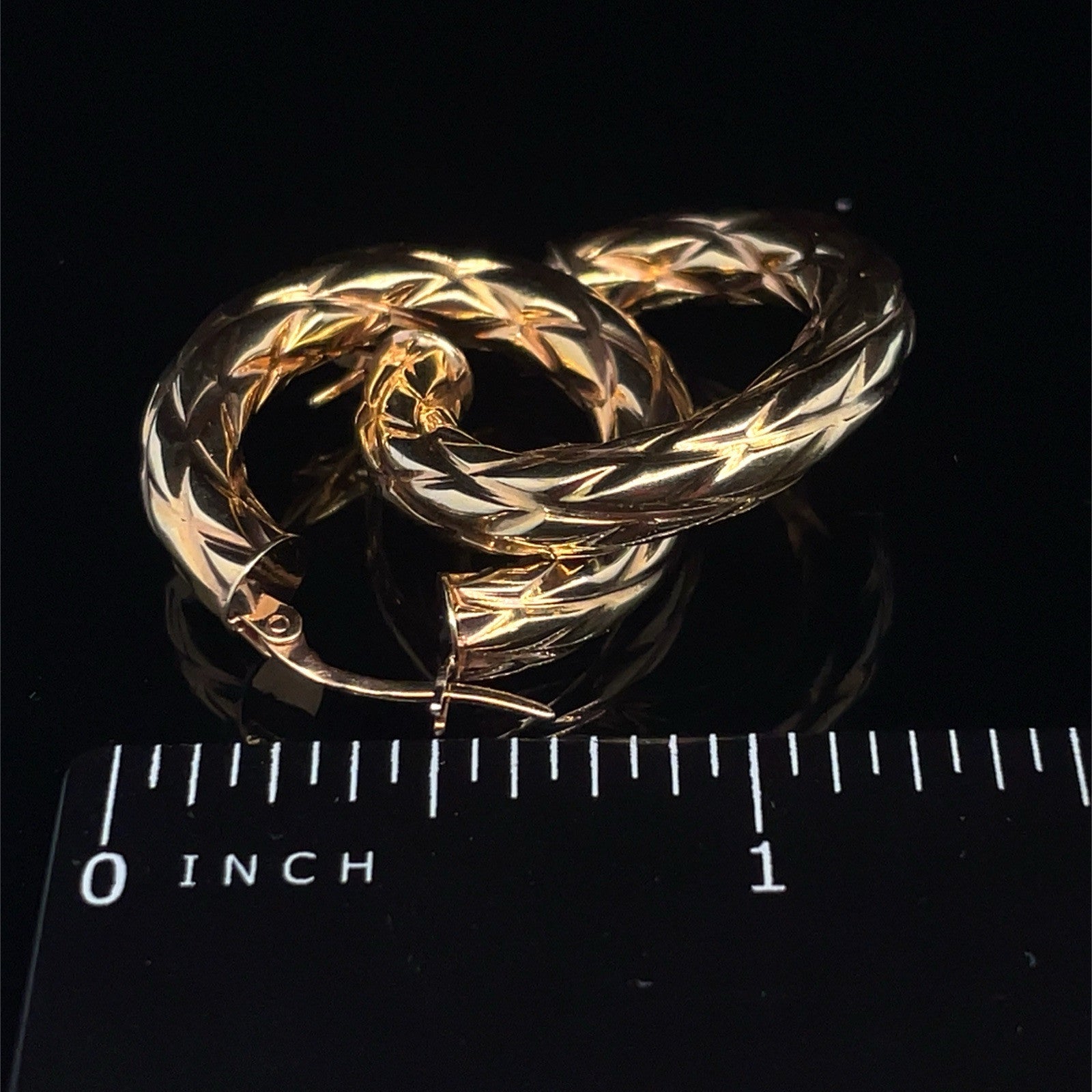 14k Yellow Gold Women’s Hoop Earrings 2.55g 4.5x252