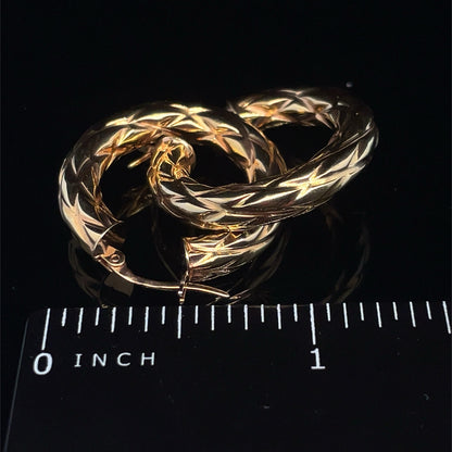 14k Yellow Gold Women’s Hoop Earrings 2.55g 4.5x252