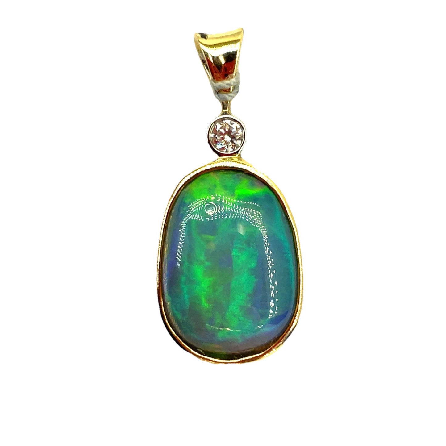 14k Yellow Gold Women’s Opal Pendant 4.50g 2