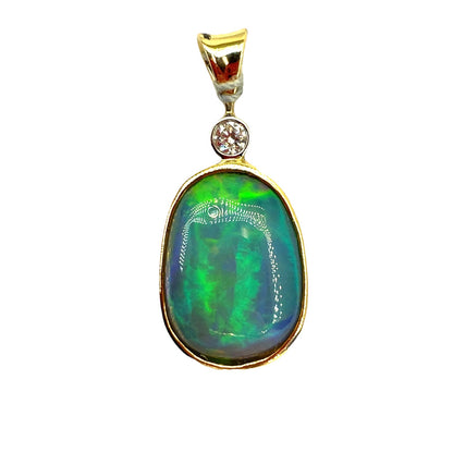 14k Yellow Gold Women’s Opal Pendant 4.50g 2