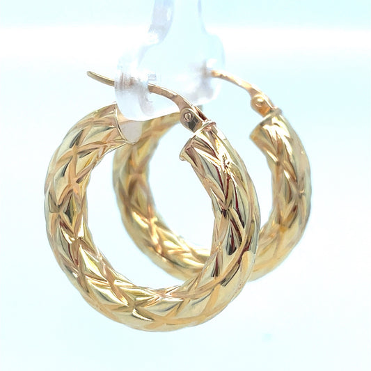 14k Yellow Gold Women’s Hoop Earrings 2.55g 4.5x250